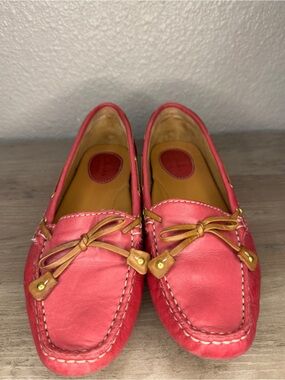 Clarks Dunbar Racer Pink Leather Boat Shoes Driving Moccasins Size 6